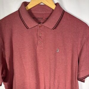 John Varvatos Star USA Polo Shirt Mens XL Peace Logo Embroidered Cotton Casual